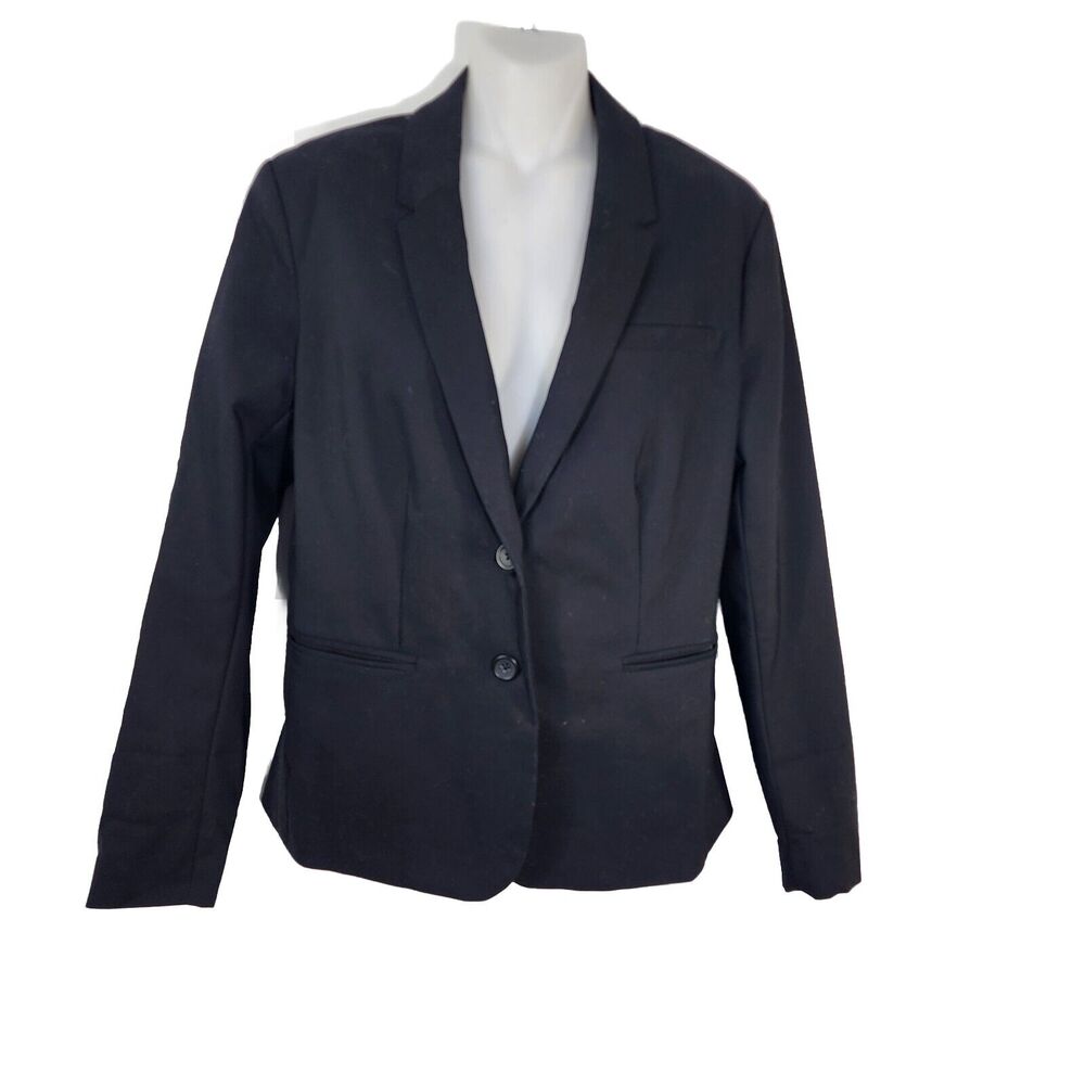 Banana Republic Womens Blazer Size 10 Petite Black 2 Button Closure Lined Pocket